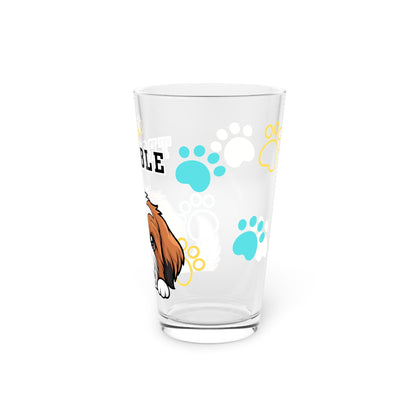 Tibetan Terrier Tiny Trouble Pint Glass