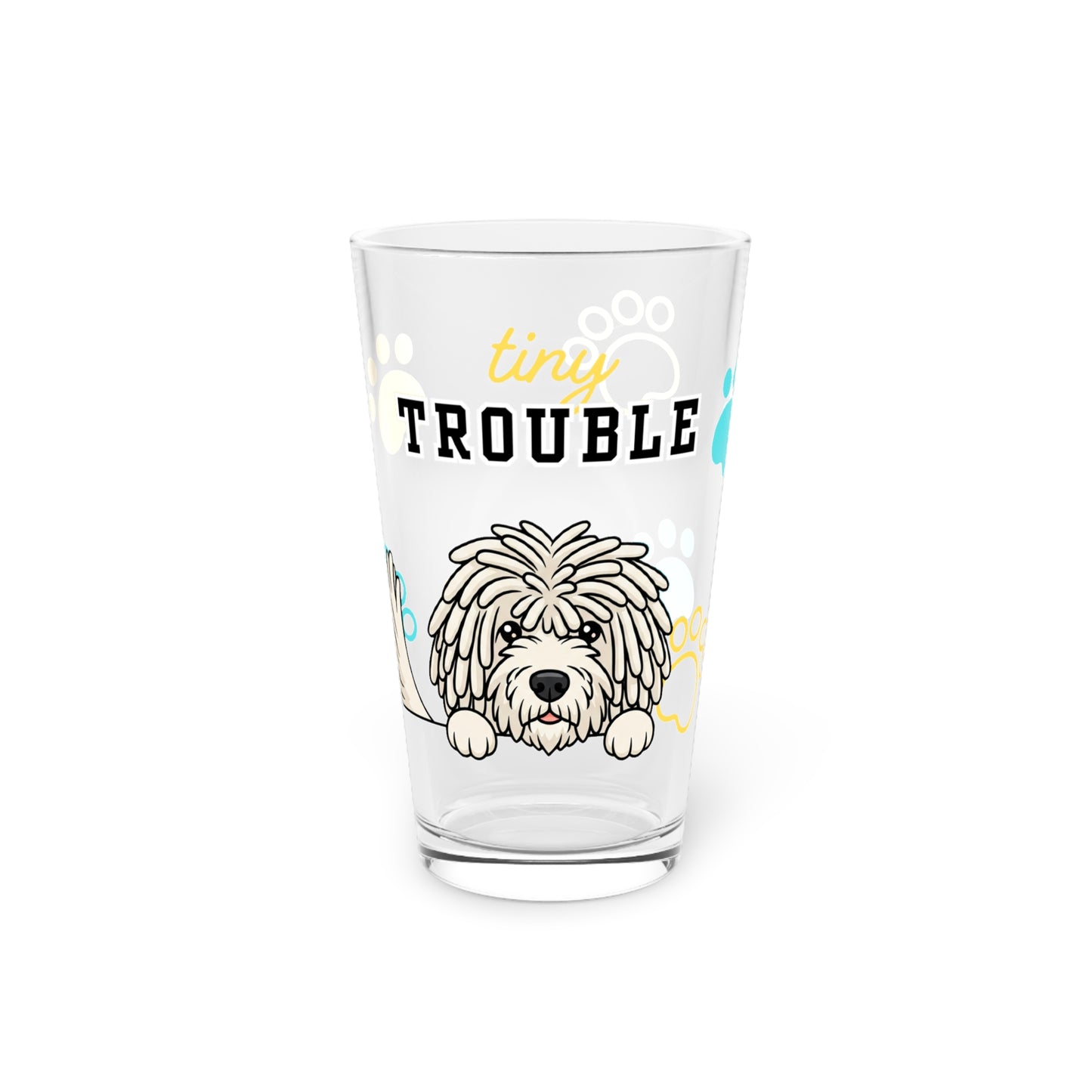 Komondor Tiny Trouble Pint Glass