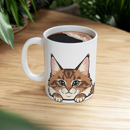 Norwegian Forest Cat Peek-a-Boo Mug | Best Norwegian Forest Mama Gift