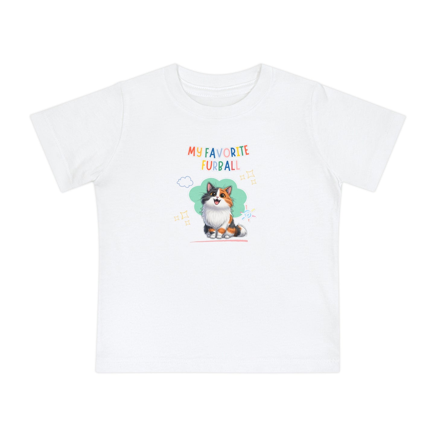 Long hair Calico Cat Favorite Furball Baby Tee