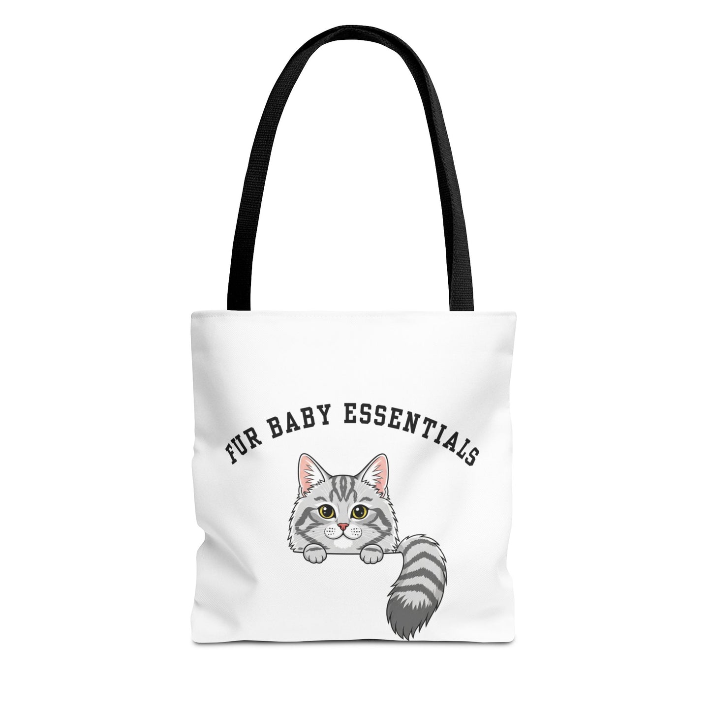 Long hair silver tabby cat FurBaby Tote Bag