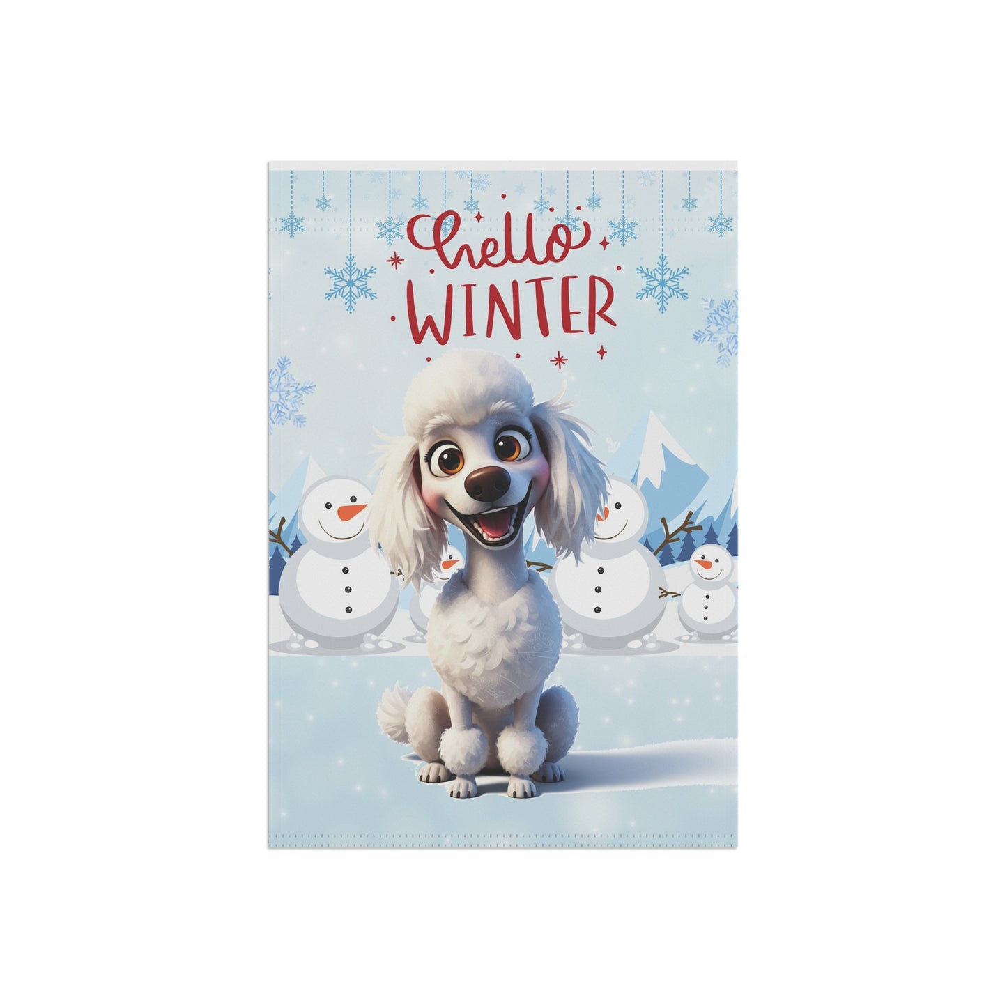 Poodle Hello Winter Garden Banner