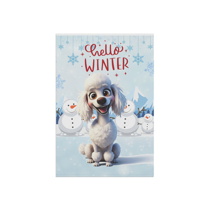Poodle Hello Winter Garden Banner