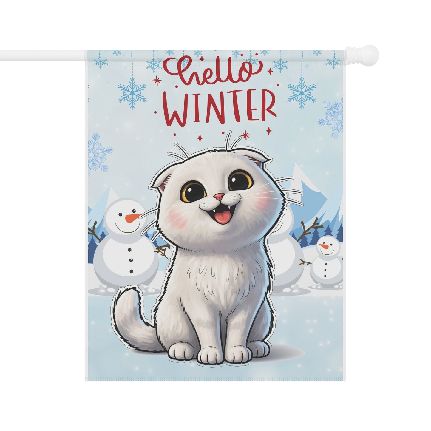 Scottish Fold Hello Winter Garden Banner