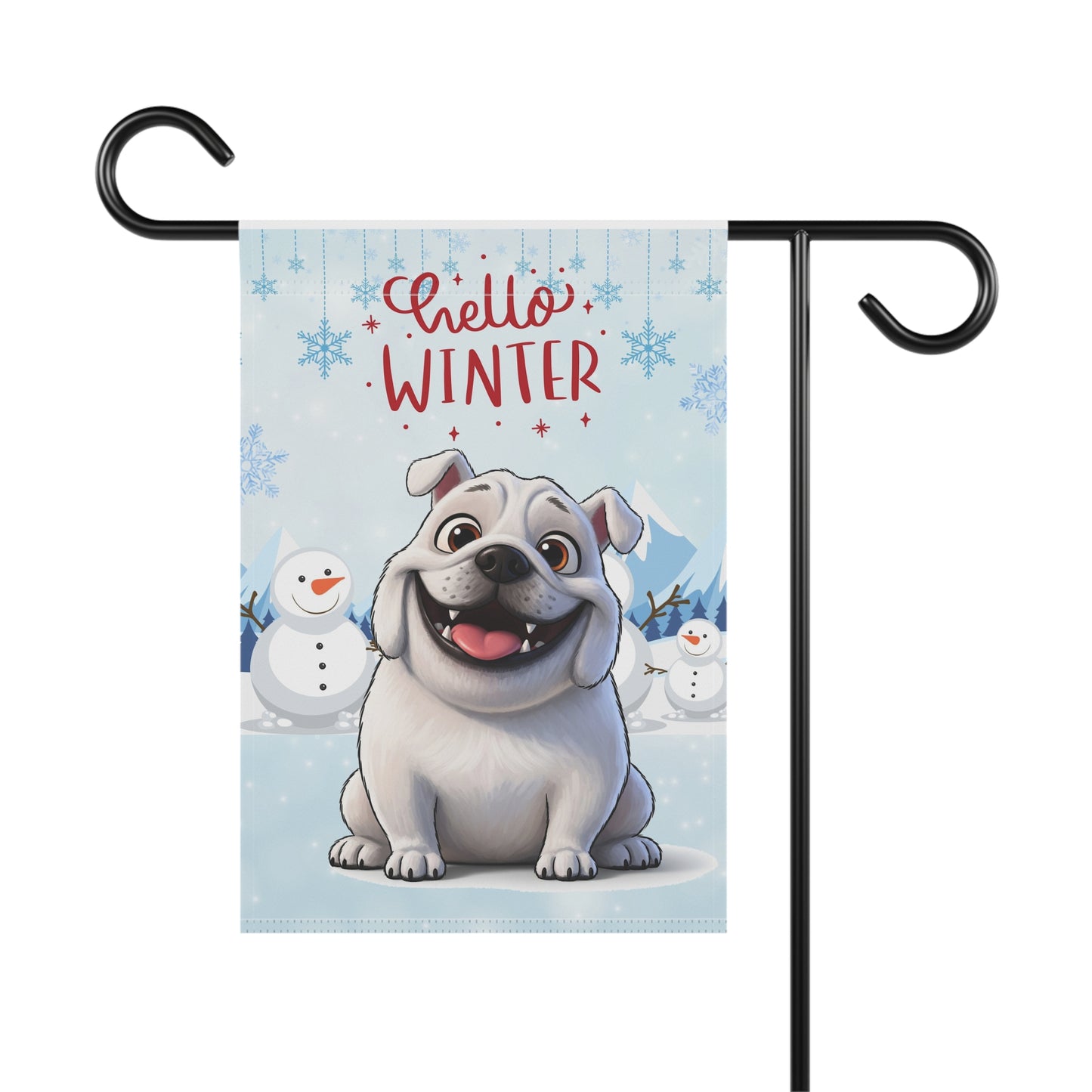 Bulldog Hello Winter Garden Banner