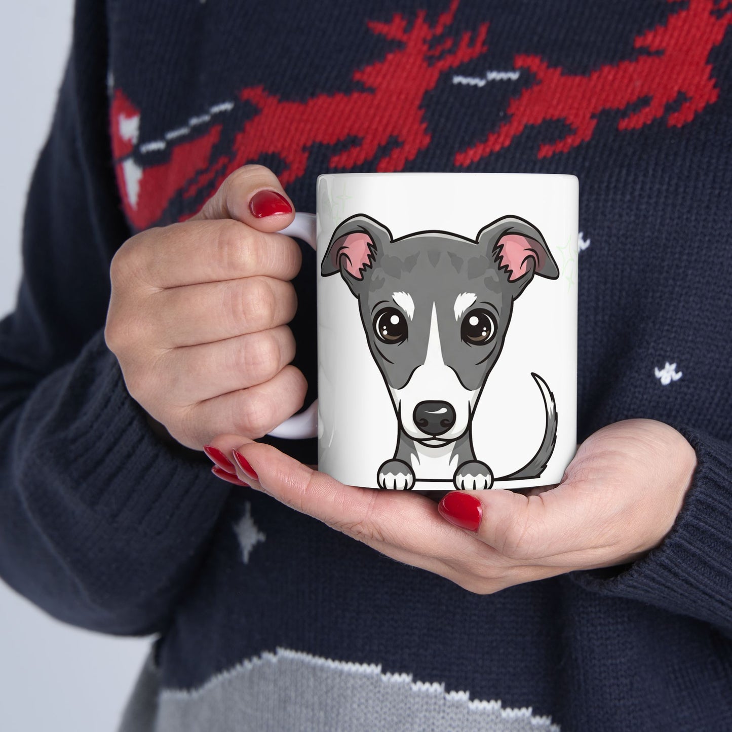 Greyhound Peek-a-Boo Mug | Best Greyhound Daddy Gift