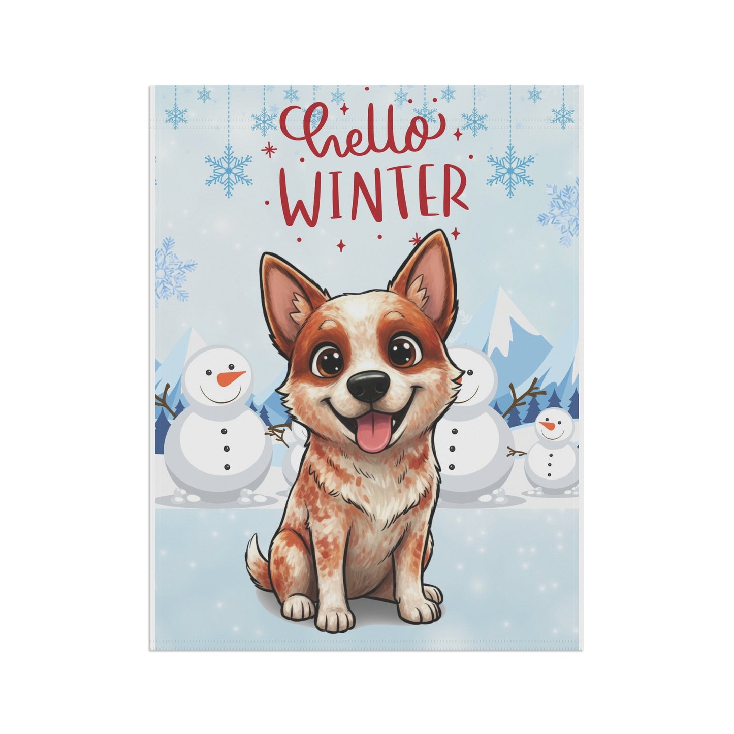 Heeler Hello Winter Garden Banner