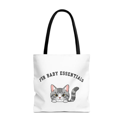 Short hair bi-color gray cat FurBaby Tote Bag