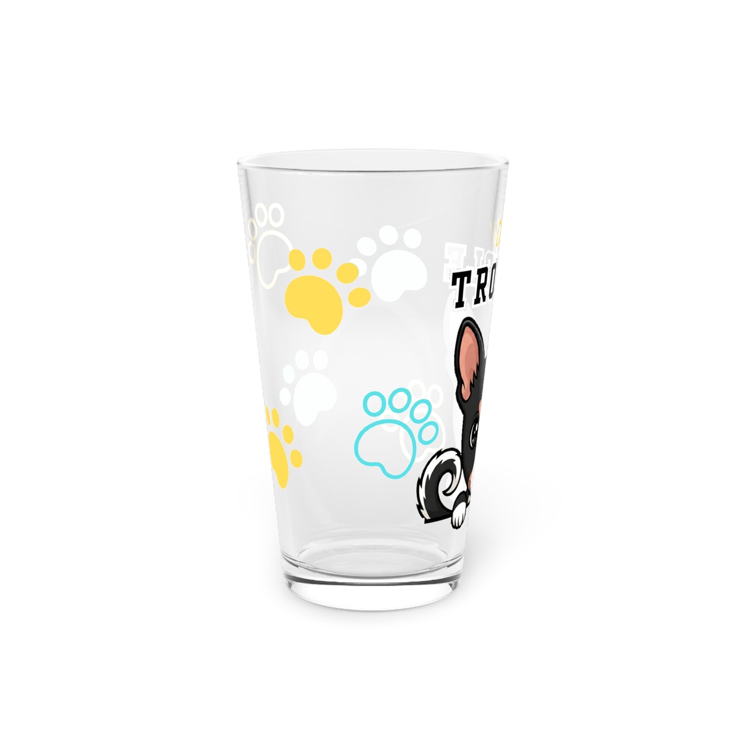 Basenji Tiny Trouble Pint Glass