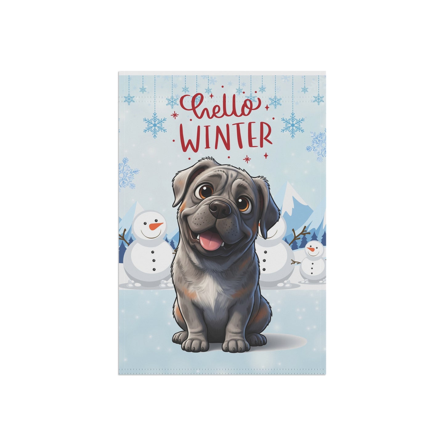 Mastiff Hello Winter Garden Banner