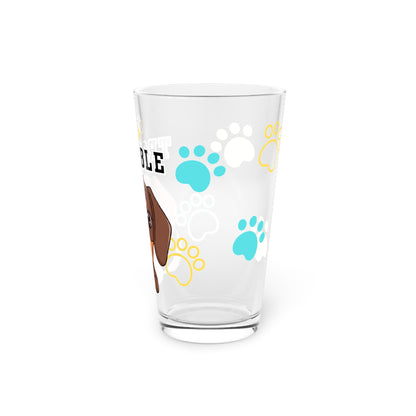 Dacshund Tiny Trouble Pint Glass