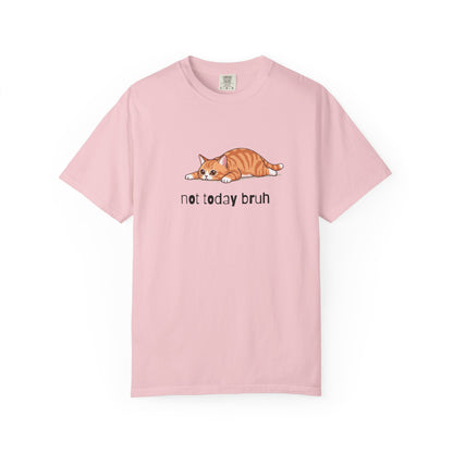 Short hair bi-color orange cat Not Today Bruh T-Shirt