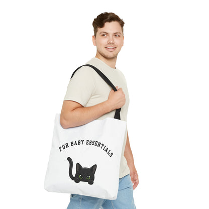 Short hair black cat FurBaby Tote Bag
