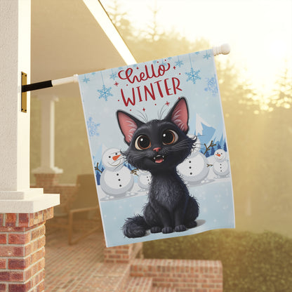 LaPerm Hello Winter Garden Banner