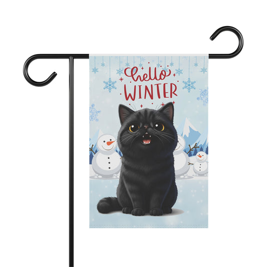 Exotic Shorthair Hello Winter Garden Banner