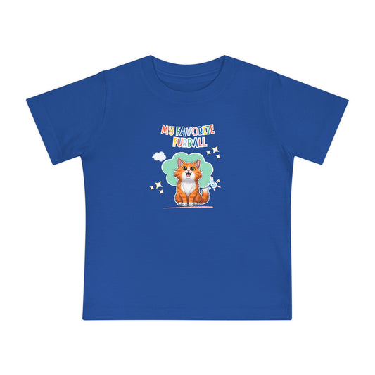 Long hair Bi-color Orange Cat Favorite Furball Baby Tee