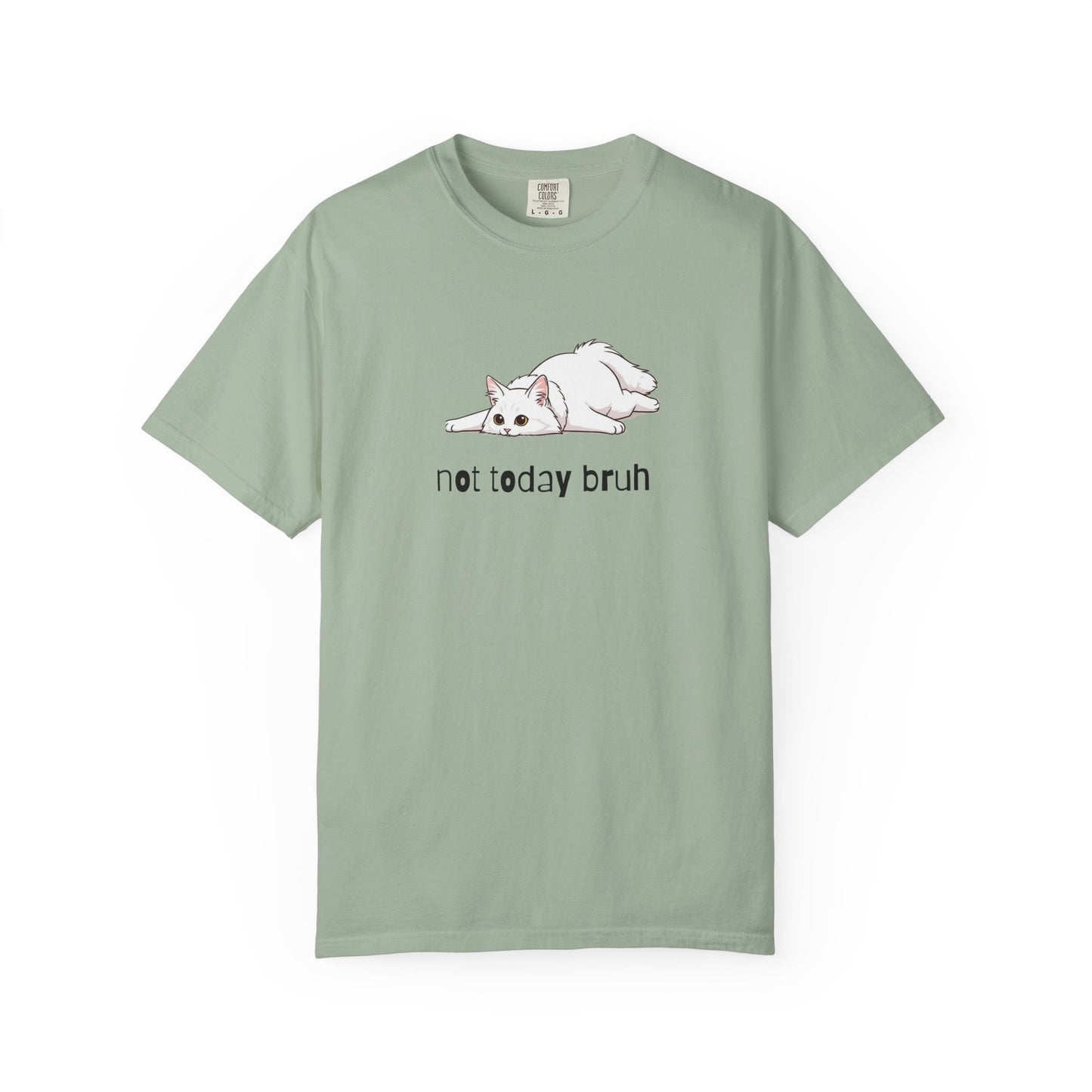 Long hair white cat Not Today Bruh T-Shirt