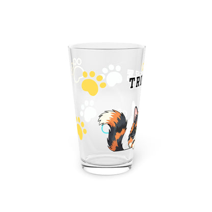 Long hair tortoiseshell cat Tiny Trouble Pint Glass