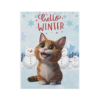 Munchkin Cat Hello Winter Garden Banner