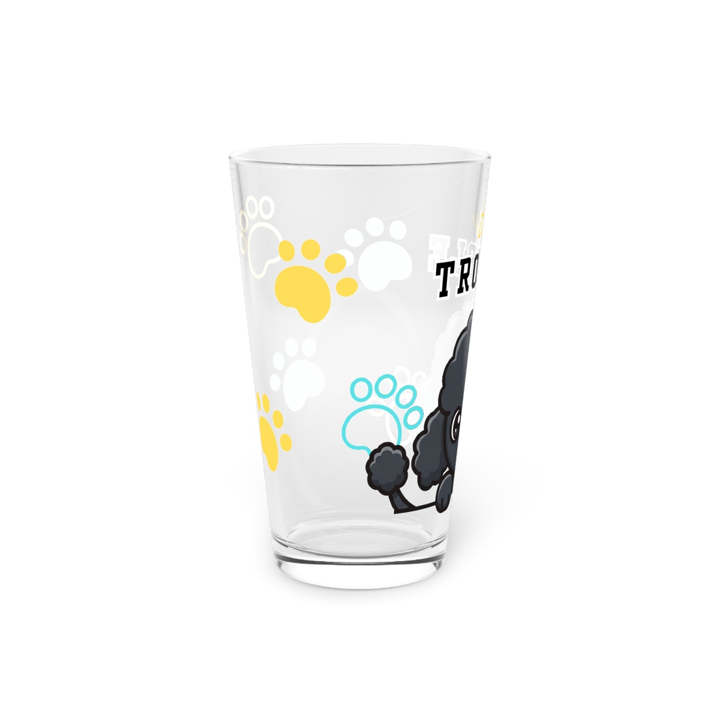 Poodle Tiny Trouble Pint Glass