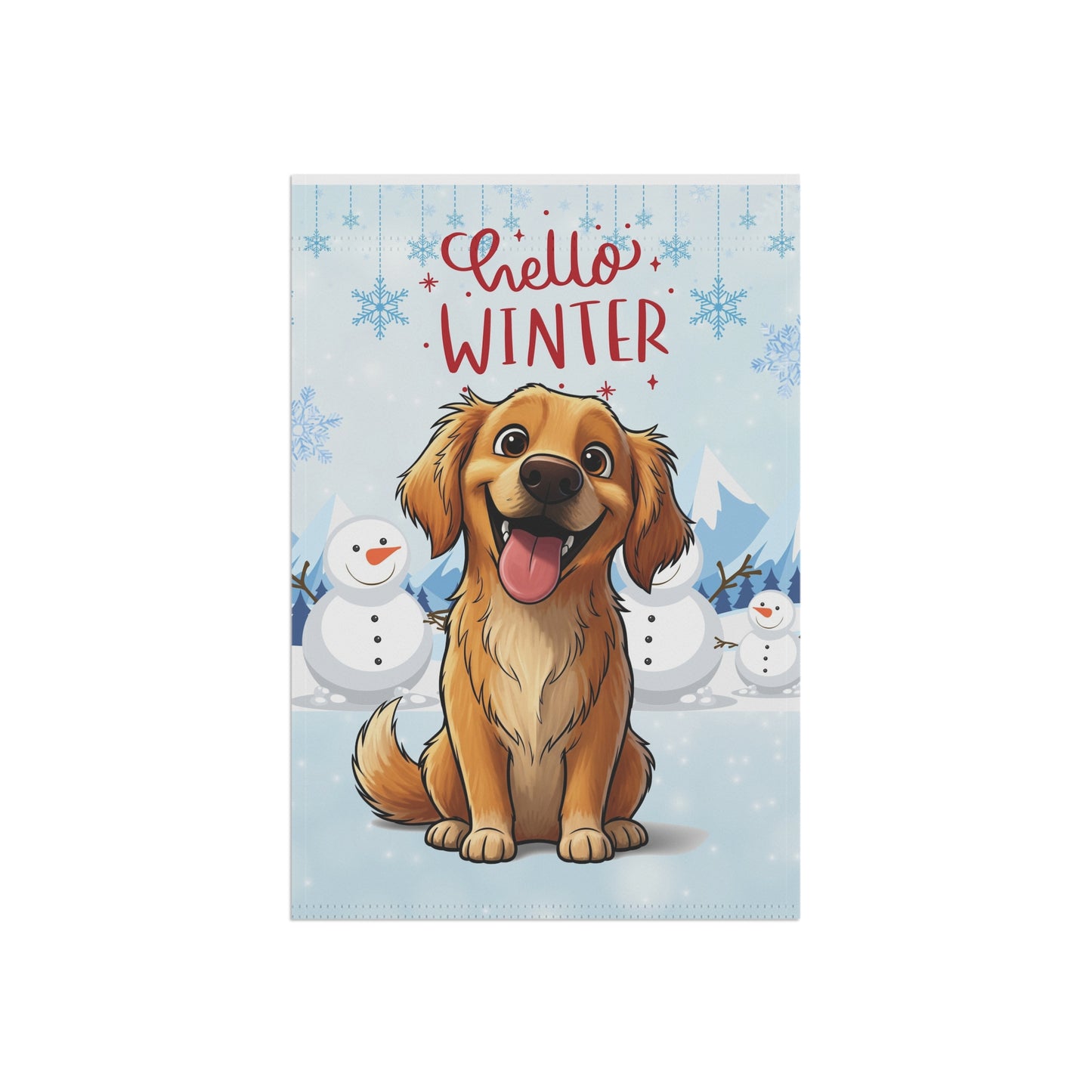 Golden Retriever Hello Winter Garden Banner