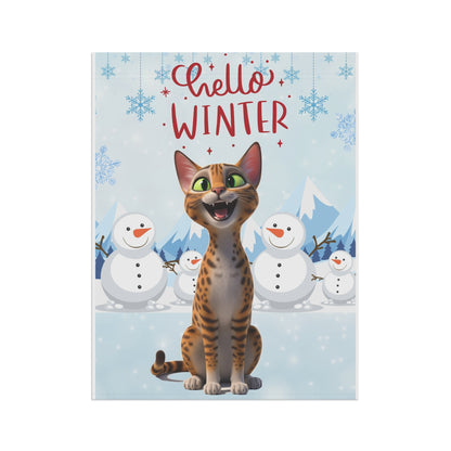 Egyptian Mau Hello Winter Garden Banner