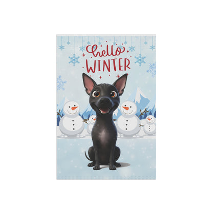 Hairless Dog Hello Winter Garden Banner