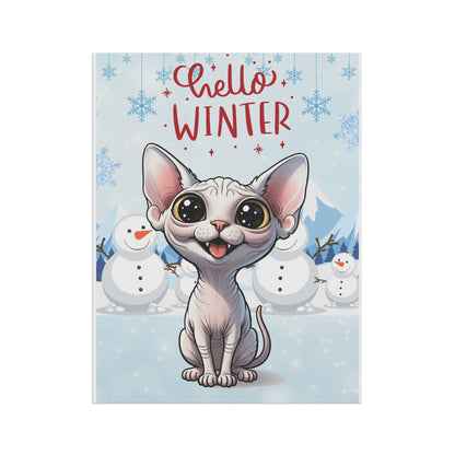 Sphynx Cat Hello Winter Garden Banner