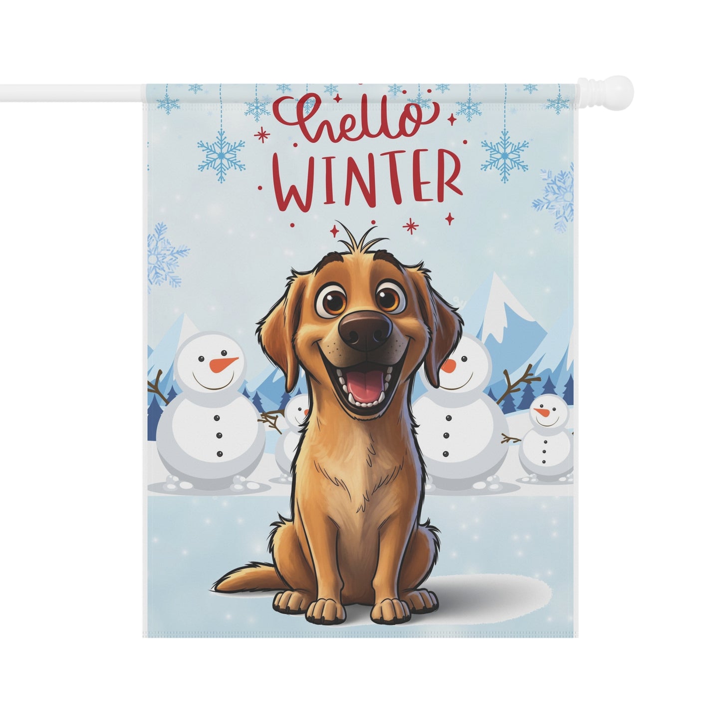 Labrador Hello Winter Garden Banner