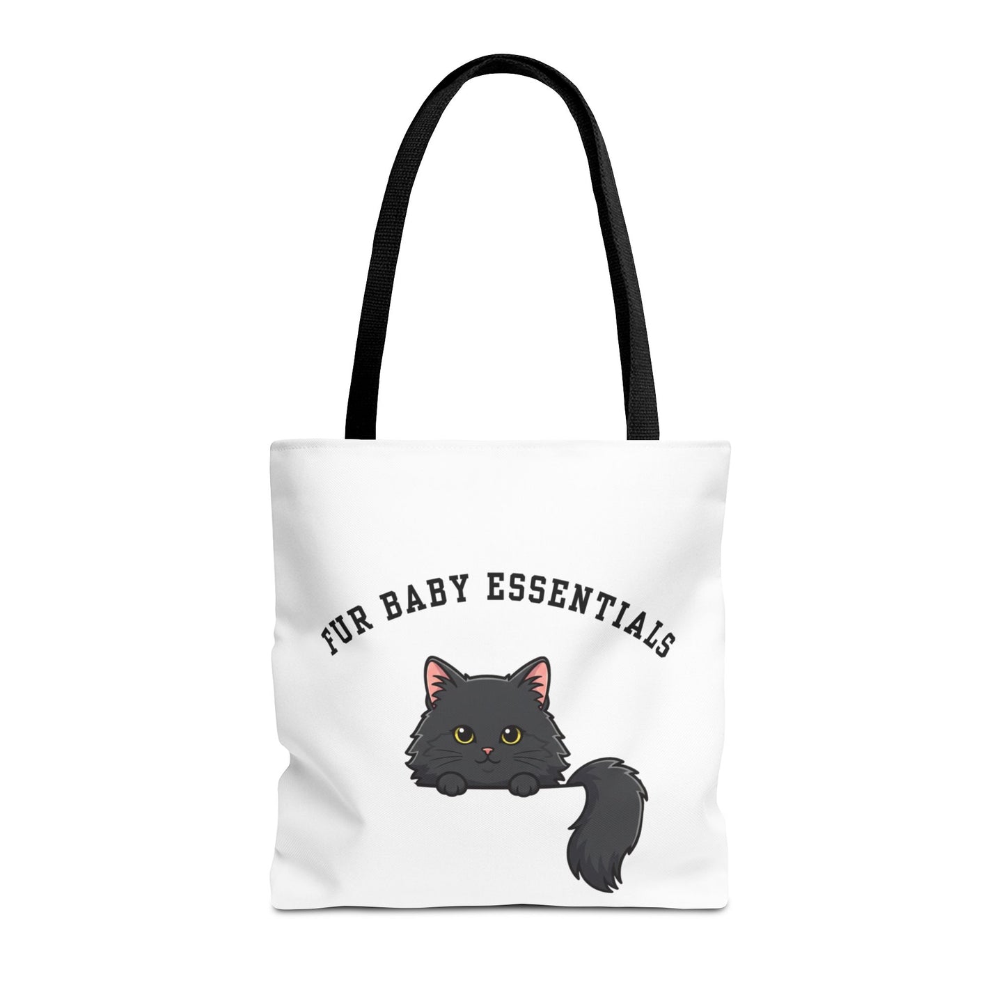 Long hair black cat FurBaby Tote Bag