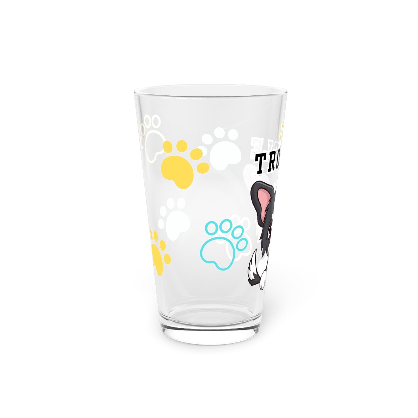 Chinese Crested Tiny Trouble Pint Glass