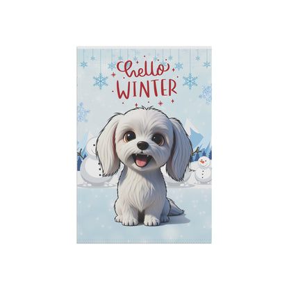 Maltese Hello Winter Garden Banner