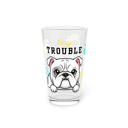 Bulldog Tiny Trouble Pint Glass