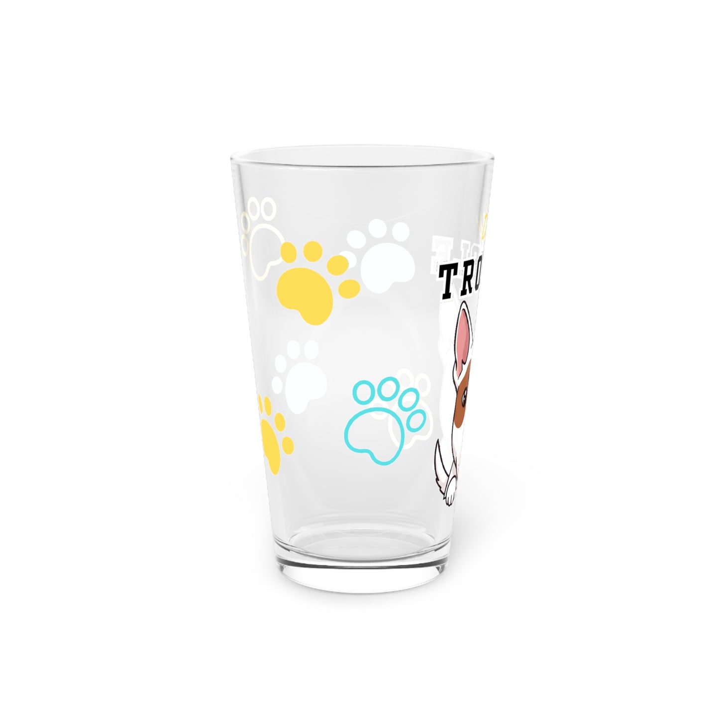 Bull Terrier Tiny Trouble Pint Glass