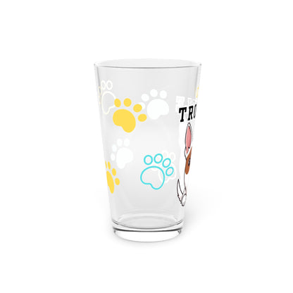 Bull Terrier Tiny Trouble Pint Glass