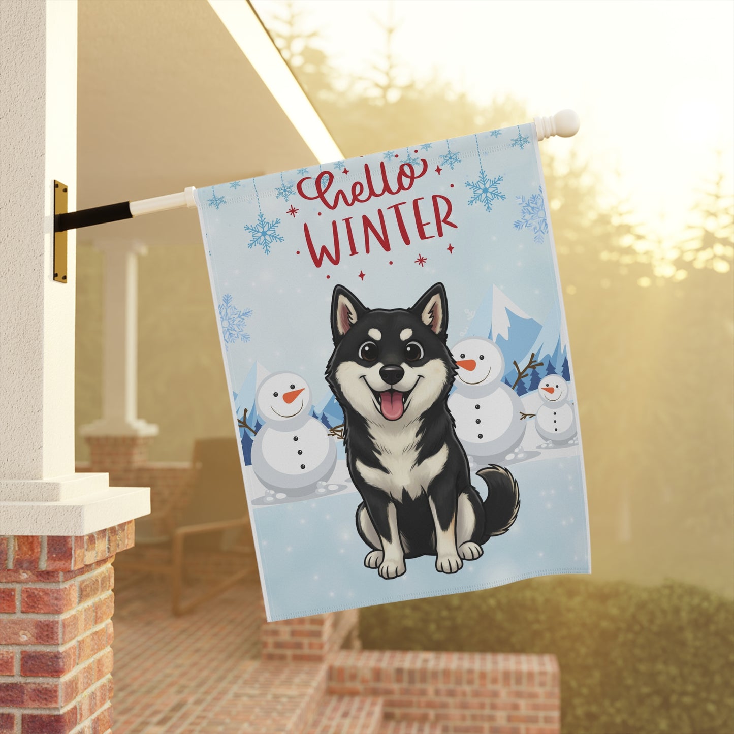 Shiba Hello Winter Garden Banner