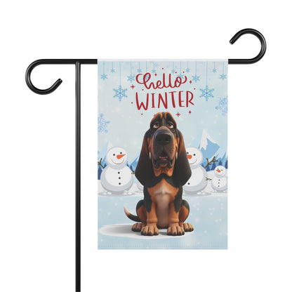 Bloodhound Hello Winter Garden Banner