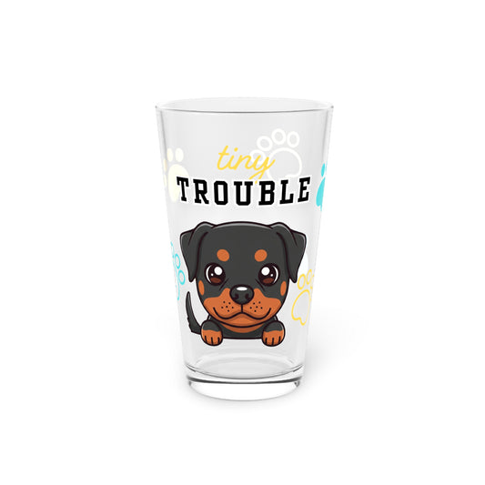 Rottweiler Tiny Trouble Pint Glass