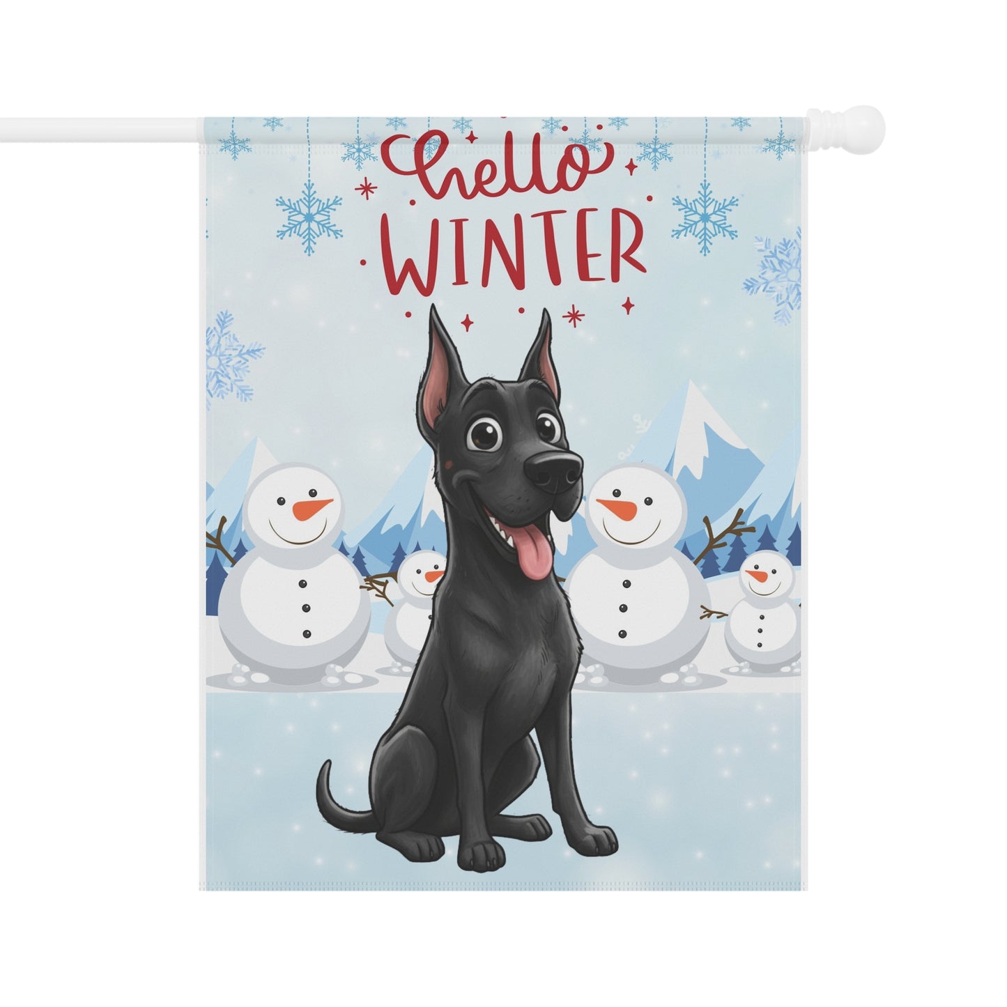 Great Dane Hello Winter Garden Banner