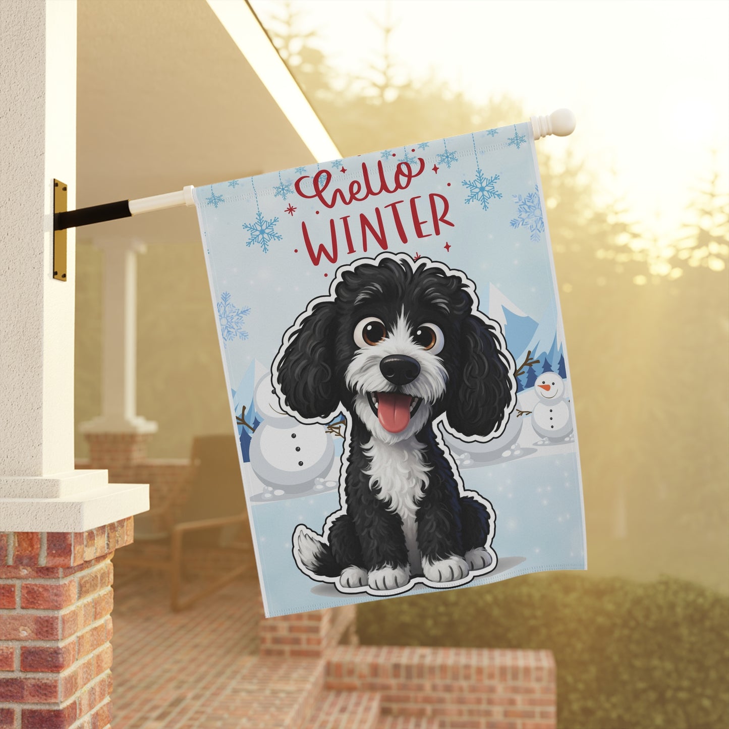 Portie Hello Winter Garden Banner