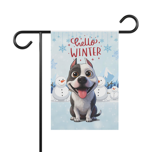 Pitbull Hello Winter Garden Banner