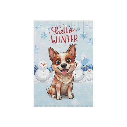 Heeler Hello Winter Garden Banner