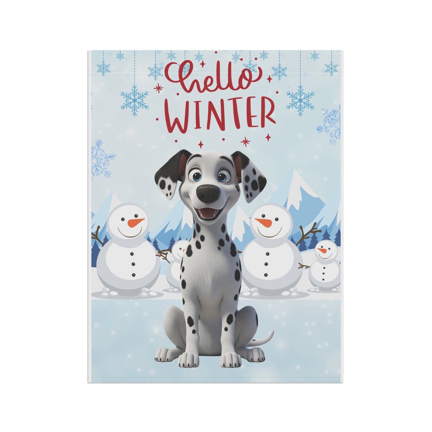 Dalmation Hello Winter Garden Banner