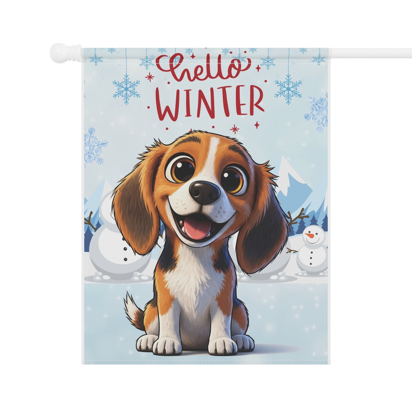 Beagle Hello Winter Garden Banner