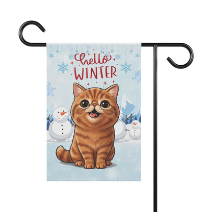Exotic Shorthair Hello Winter Garden Banner