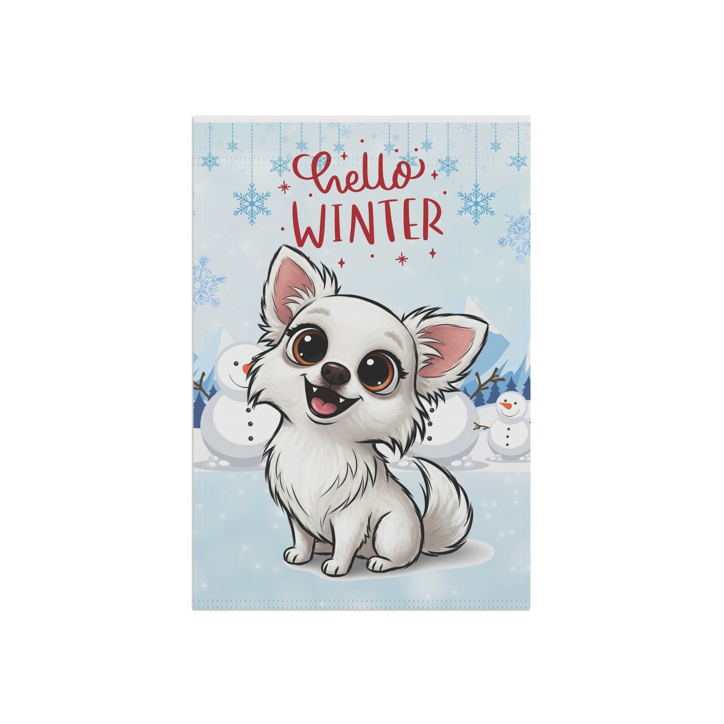Chihuahua Hello Winter Garden Banner