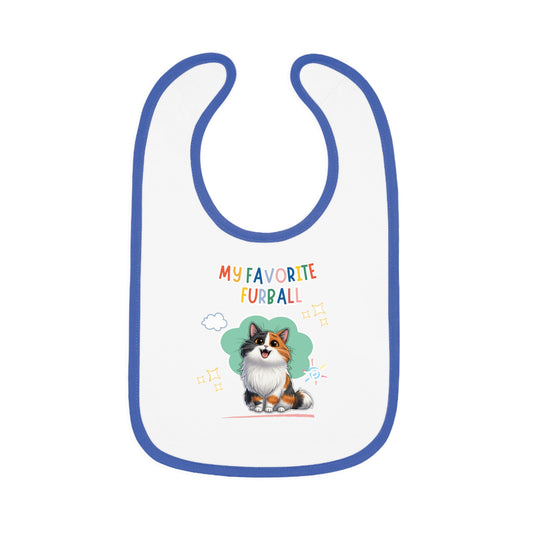 Long hair Calico Cat Favorite Furball Baby Bib