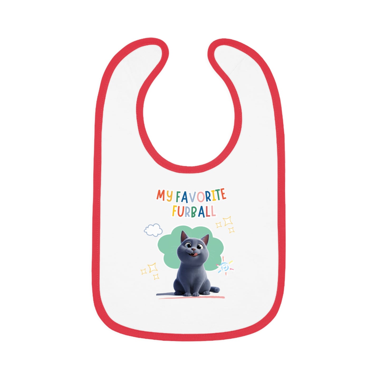 Shorthair Gray Cat Favorite Furball Baby Bib