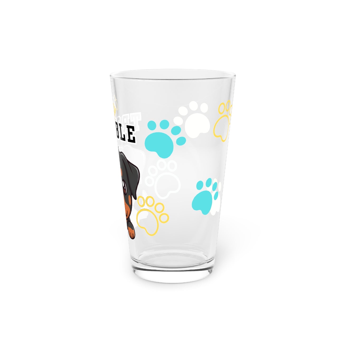 Rottweiler Tiny Trouble Pint Glass