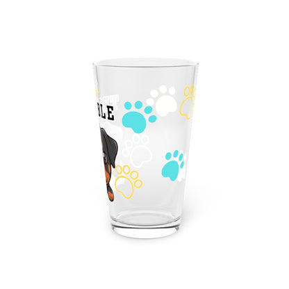 Rottweiler Tiny Trouble Pint Glass